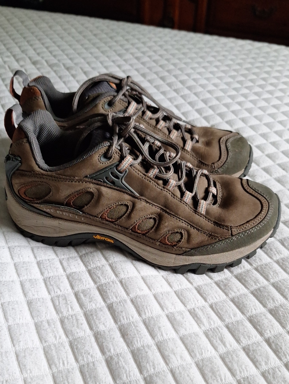 Merrell Brown and Olive Radius Trail Athletic Shoes